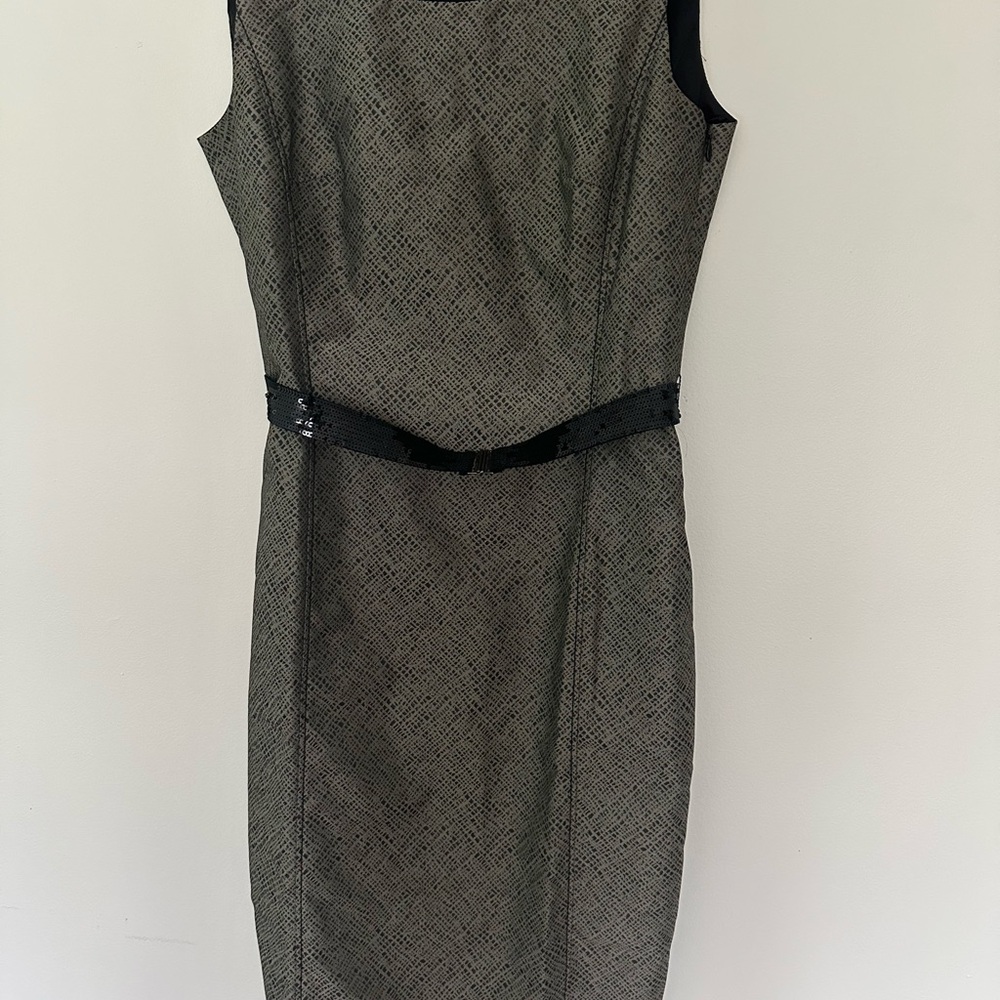 Gray Sleeveless Sheath Midi Dress for Work